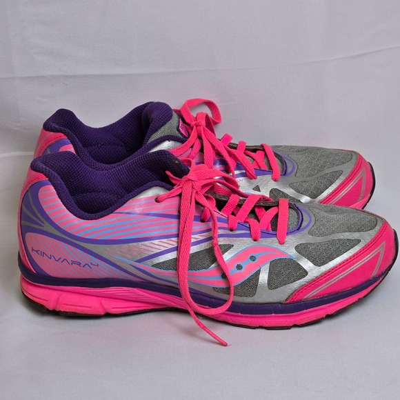 Saucony Kinvara 4 Running Shoes, Pink/Gray/Purple, Women's 6M, Fair/Good Used - Picture 4 of 16
